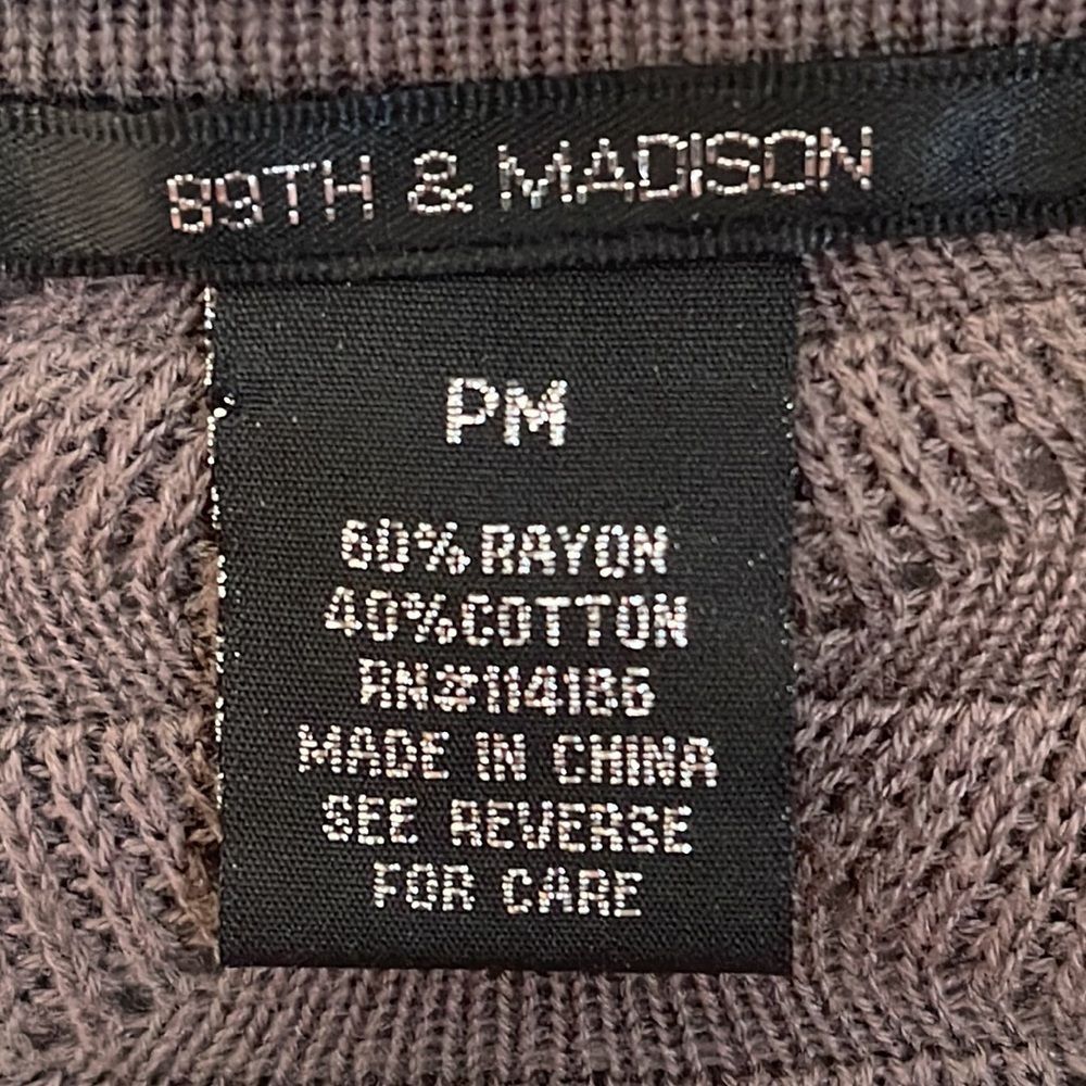 89 & Madison knit crop long sleeve cardigan, olive green, size M petite - Picture 2 of 8